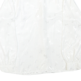 DEL MOD Womens White Printed Blouse Long Sleeve Collared Size L Elegant Top