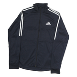 ADIDAS Mens Navy Blue Jacket M Polyester Zip Athletic Sportswear
