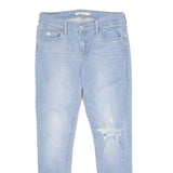 LEVI'S 710 Super Skinny Womens Jeans Blue Slim Denim Light W28 L28 Distressed
