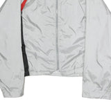 ASICS Mens White & Red Sports Track Jacket M Polyester Zip Collar Athletic Fit