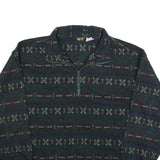 NEXT ISSUE Mens Dark Green Patterned Polyester Pullover Jumper L Zip Neck