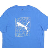 PUMA Mens Blue Graphic T-Shirt XL Short Sleeve Crew Neck Sportswear Casual