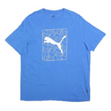 PUMA Mens Blue Graphic T-Shirt XL Short Sleeve Crew Neck Sportswear Casual