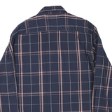 WRANGLER Mens Navy Blue & Pink Check Shirt L Long Sleeve Cotton Blend Casual