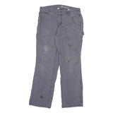 CARHARTT Womens Cotton Blend Blue Regular Straight Trousers W30 L29 Workwear
