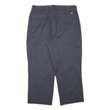 DICKIES Mens Cotton Blend Navy Blue Relaxed Cargo Trousers W36 L27 Workwear