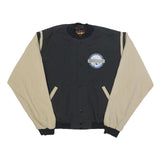 GAME Mens Black & Beige Button Jacket XL Polyester Blend Plain Casual Sport