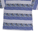 CHAROVA Mens Blue & Black Patterned Cotton Blend Shirt XL Summer Casual Short