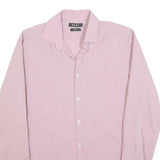 DKNY Mens Pink Slim Fit Shirt L Cotton Blend Formal Button Down Long Sleeve