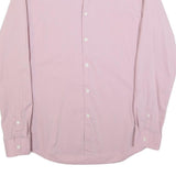 DKNY Mens Pink Slim Fit Shirt L Cotton Blend Formal Button Down Long Sleeve