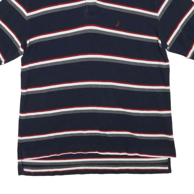 NAUTICA Mens Blue White & Red Striped Short Sleeve Polo Shirt XL Classic Fit