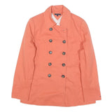 TOMMY HILFIGER Womens Coral Button Jacket L Cotton Blend Double Breasted