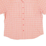 COLUMBIA Womens Coral & White Checked Shirt L Breathable Outdoor Casual