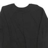 Womens Black Sweatshirt Embroidered Floral Crew Neck S Cotton Blend Stylish