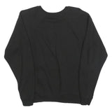 Womens Black Sweatshirt Embroidered Floral Crew Neck S Cotton Blend Stylish