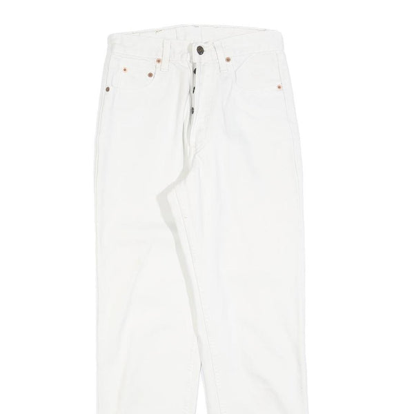 LEVI'S 891 02 Mens Jeans White Regular Straight Denim W28 L30 Button Closure