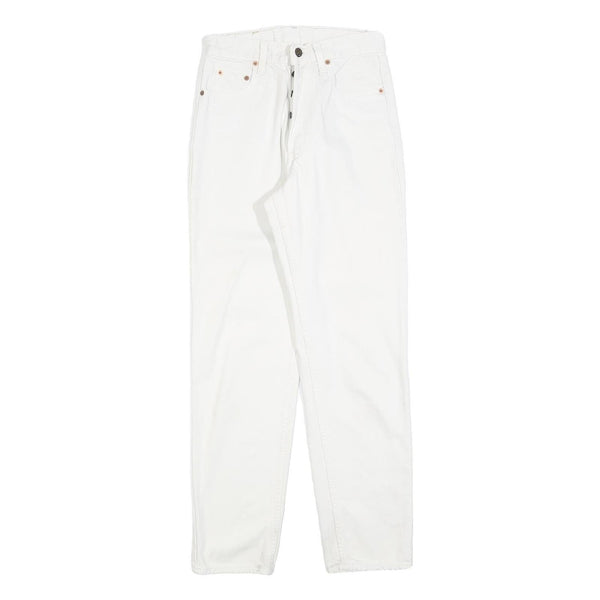 LEVI'S 891 02 Mens Jeans White Regular Straight Denim W28 L30 Button Closure