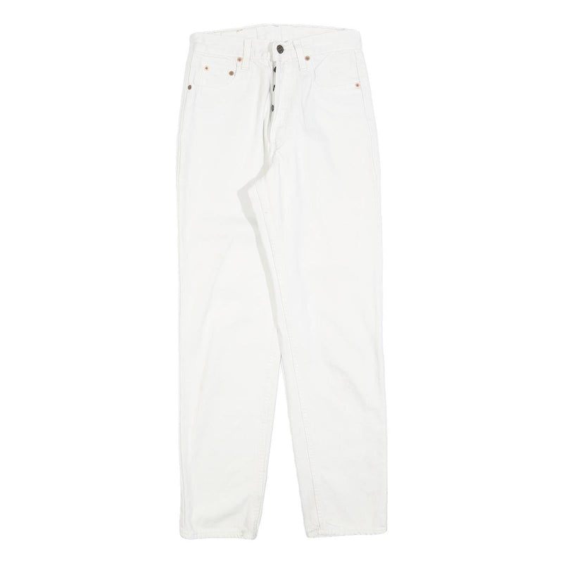 LEVI'S 891 02 Mens Jeans White Regular Straight Denim W28 L30 Button Closure