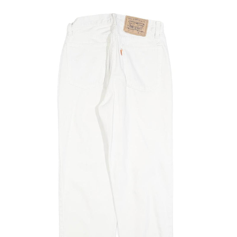 LEVI'S 891 02 Mens Jeans White Regular Straight Denim W28 L30 Button Closure