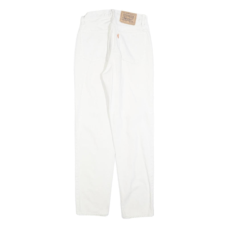 LEVI'S 891 02 Mens Jeans White Regular Straight Denim W28 L30 Button Closure