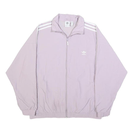 ADIDAS Womens Lilac Zip Jacket UK 18 Nylon Track Classic Casual Sportswear