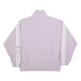 ADIDAS Womens Lilac Zip Jacket UK 18 Nylon Track Classic Casual Sportswear