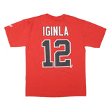 PUMA Mens Red Calgary Flames Iginla Graphic T-Shirt L Short Sleeve Crew Neck