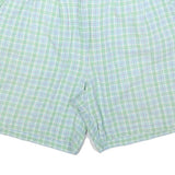 TOMMY HILFIGER Womens Pastel Green Blue Check Casual Shorts M W30 Summer Style