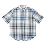 NAUTICA Mens Blue & Grey Check Shirt XL Short Sleeve Cotton Blend Casual