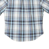 NAUTICA Mens Blue & Grey Check Shirt XL Short Sleeve Cotton Blend Casual