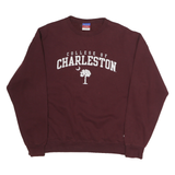 CHAMPION Mens Maroon College Of Charleston Crew Neck L Cotton Sweatshirt
