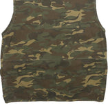 OUTDOOR Mens Green Camouflage Gilet L Cotton Woven Military Cargo Pockets