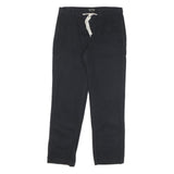 POLO RALPH LAUREN Womens Cotton Blend Black Regular Drawstring Trousers W32 L32