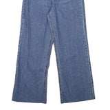 H&M Womens Relaxed Blue Denim Raw Hem Wide-Leg Jeans W27 L27 Relaxed Fit