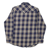 WRANGLER Mens Blue & Brown Check Shirt L Classic Cotton Blend Western Style