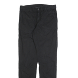 CARHARTT Mens Regular Black Polyester Blend Zip Trousers W30 L34 Straight