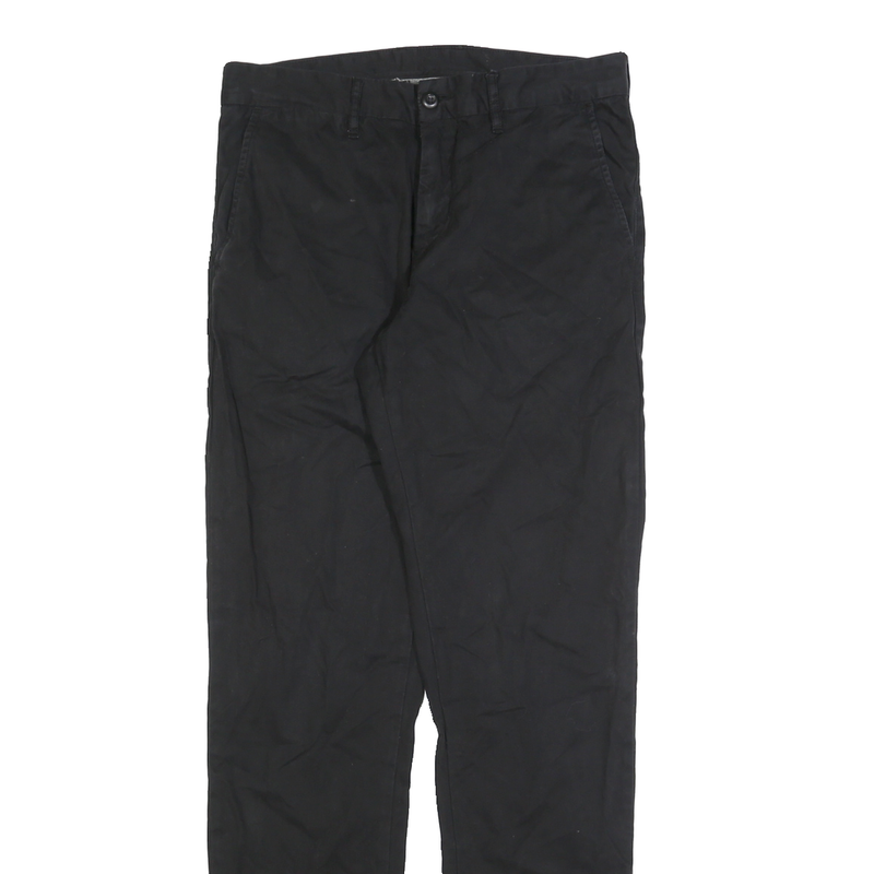 CARHARTT Mens Regular Black Polyester Blend Zip Trousers W30 L34 Straight