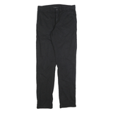 CARHARTT Mens Regular Black Polyester Blend Zip Trousers W30 L34 Straight