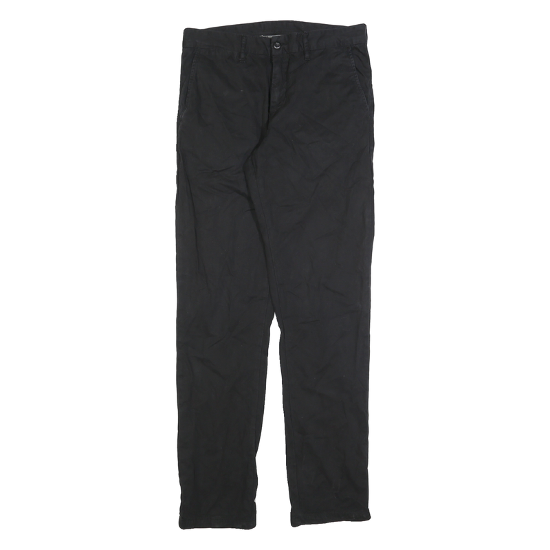 CARHARTT Mens Regular Black Polyester Blend Zip Trousers W30 L34 Straight