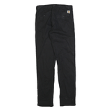CARHARTT Mens Regular Black Polyester Blend Zip Trousers W30 L34 Straight