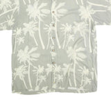 IMPRINTS Mens Grey & White Palm Tree Print Shirt XL Summer Casual Cotton