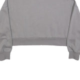 PUMA Womens Grey Cotton Blend Crew Neck Sweatshirt S Cropped Casual Pullover