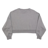 PUMA Womens Grey Cotton Blend Crew Neck Sweatshirt S Cropped Casual Pullover