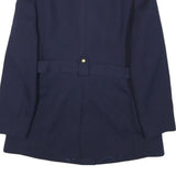 Navy Womens Button Jacket S Classic Plain Waist Belted Coat