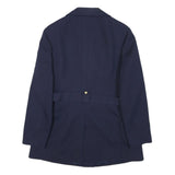 Navy Womens Button Jacket S Classic Plain Waist Belted Coat
