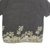 NATURAL ISSUE Mens Black Tropical Print Shirt XL Cotton Casual Summer