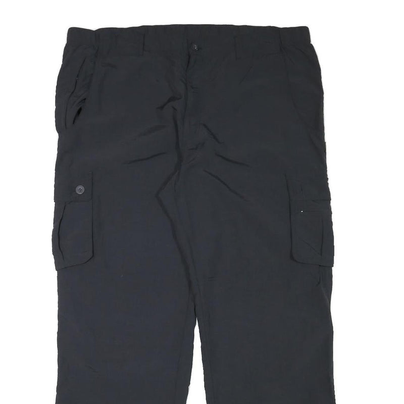 SWITCHER Mens Black Regular Fit Cargo Trousers W38 L29 Zip Closure Polyester