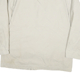 LL BEAN Mens Beige & Green Cotton Chore Jacket L Woven Button Workwear Relaxed