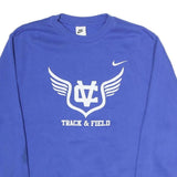 NIKE Mens Blue Track & Field Sweatshirt Crew Neck M Casual Sportswear Cotton