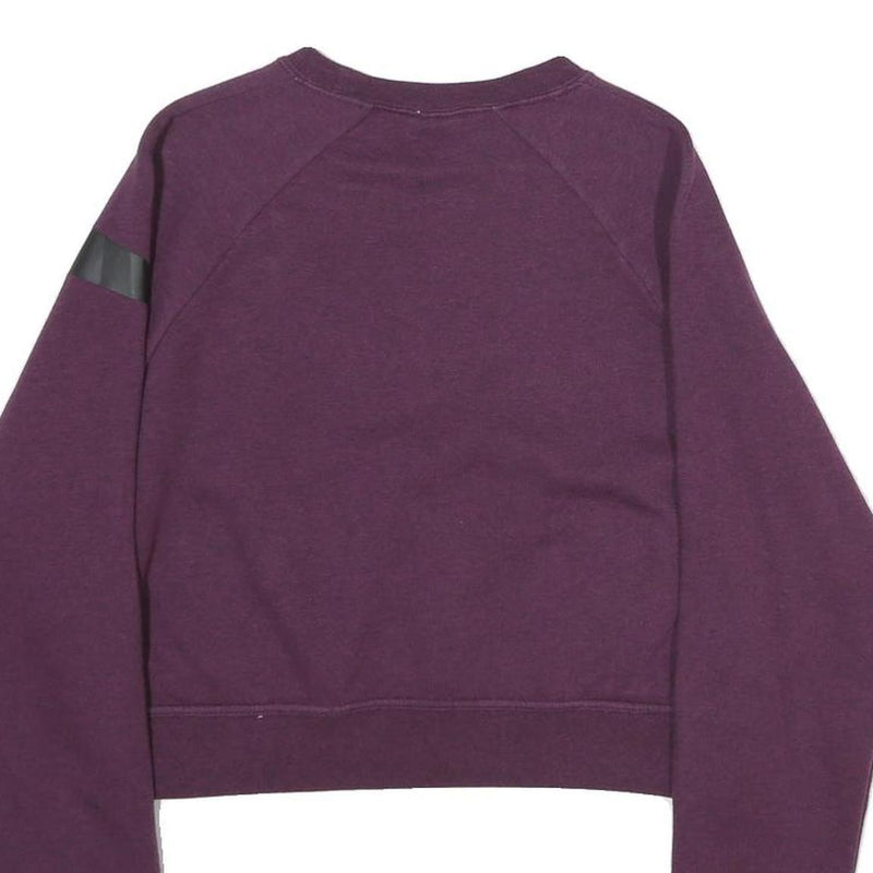 NIKE Womens Maroon Crew Neck XS Cropped Sweatshirt Logo Swoosh Activewear